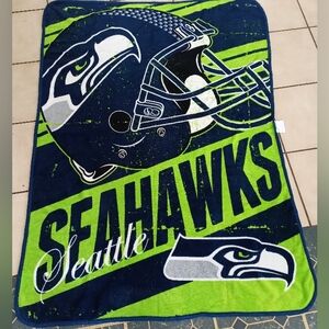 NFL Seattle Seahawks Deep Slant Micro Raschel Solf Throw Blanket 46" x 60"